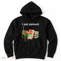 I Eat Cement Cursed Cat Funny Oddly Specific Dank Meme Hoodie thumb 0