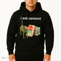 I Eat Cement Cursed Cat Funny Oddly Specific Dank Meme Hoodie thumb 2