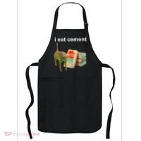 I Eat Cement Cursed Cat Funny Oddly Specific Dank Meme Apron thumb 0