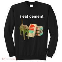 I Eat Cement Cursed Cat Funny Oddly Specific Dank Meme Sweatshirt thumb 0