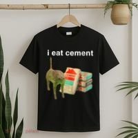 I Eat Cement Cursed Cat Funny Oddly Specific Dank Meme T-Shirt thumb 2