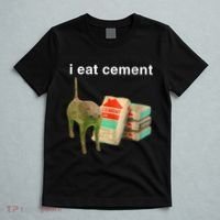 I Eat Cement Cursed Cat Funny Oddly Specific Dank Meme T-Shirt thumb 5