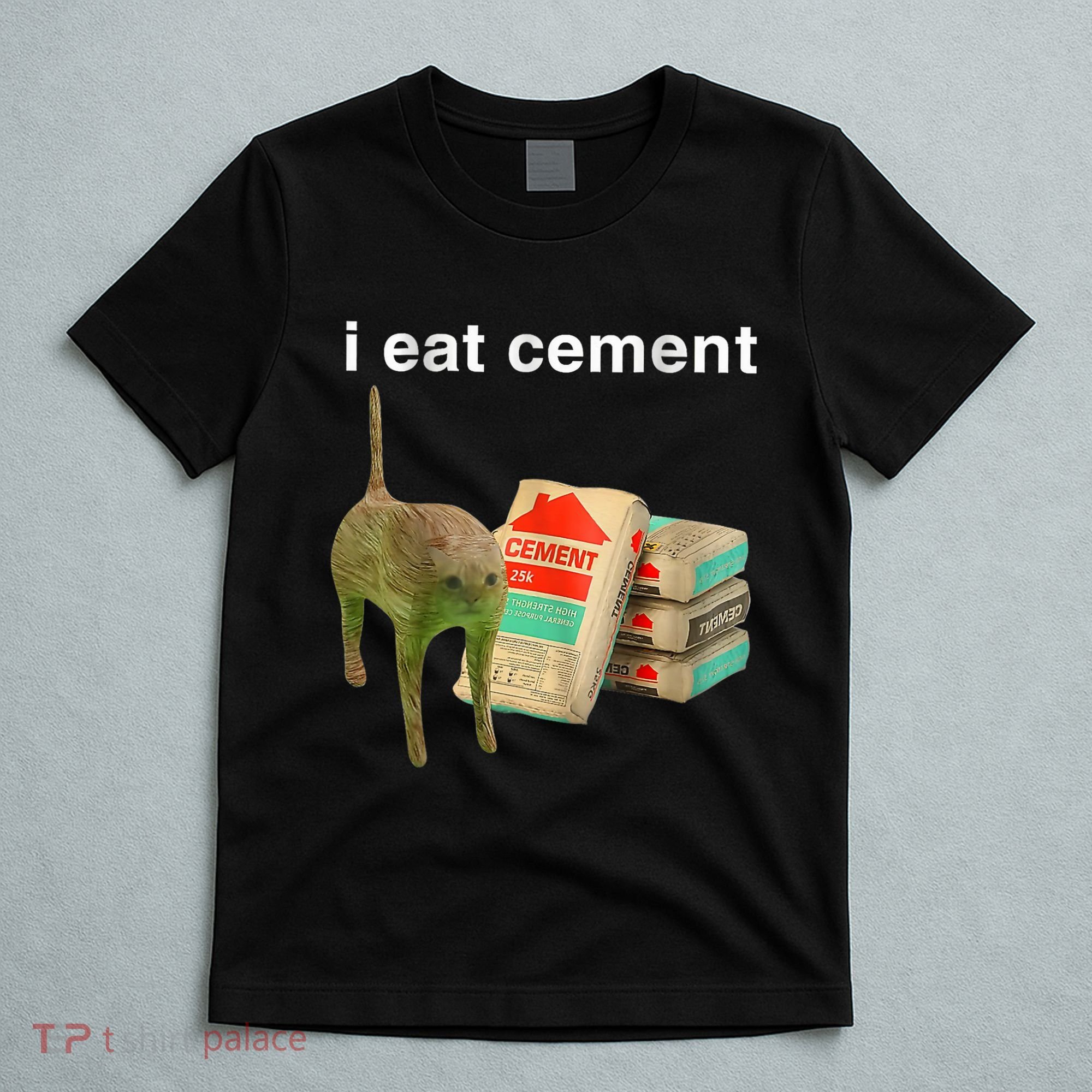 I Eat Cement Cursed Cat Funny Oddly Specific Dank Meme T-Shirt
