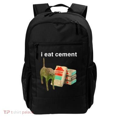 I Eat Cement Cursed Cat Funny Oddly Specific Dank Meme Backpack