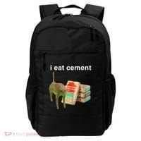 I Eat Cement Cursed Cat Funny Oddly Specific Dank Meme Backpack thumb 0