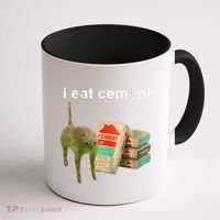 I Eat Cement Cursed Cat Funny Oddly Specific Dank Meme Coffee Mug thumb 1