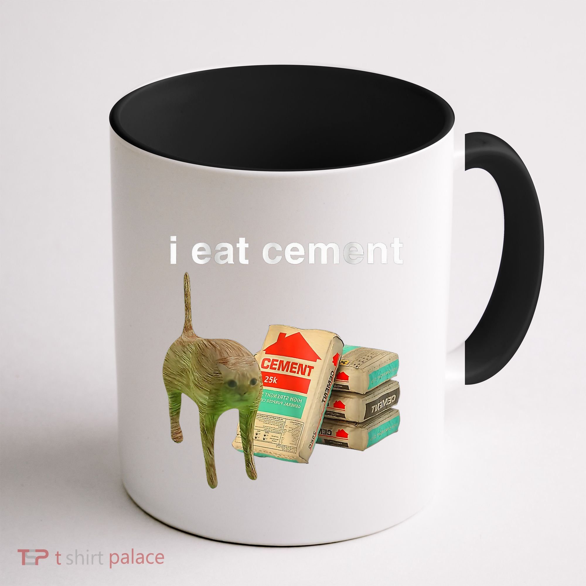 I Eat Cement Cursed Cat Funny Oddly Specific Dank Meme Coffee Mug