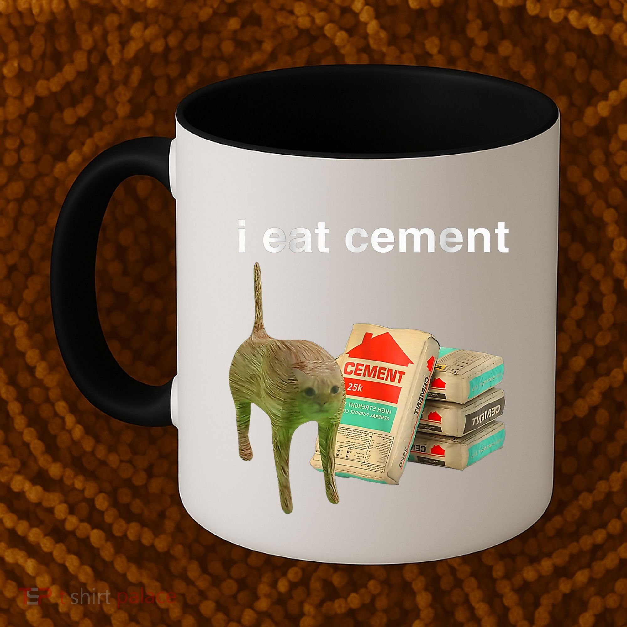 I Eat Cement Cursed Cat Funny Oddly Specific Dank Meme Coffee Mug