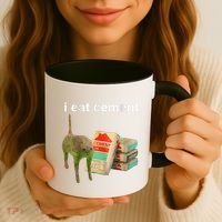 I Eat Cement Cursed Cat Funny Oddly Specific Dank Meme Coffee Mug thumb 3