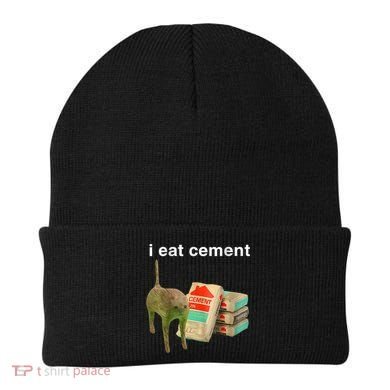I Eat Cement Cursed Cat Funny Oddly Specific Dank Meme Beanie