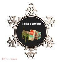 I Eat Cement Cursed Cat Funny Oddly Specific Dank Meme Ornament thumb 0
