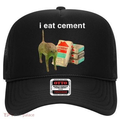 I Eat Cement Cursed Cat Funny Oddly Specific Dank Meme Hat
