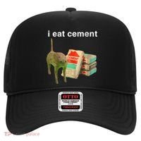I Eat Cement Cursed Cat Funny Oddly Specific Dank Meme Hat thumb 0
