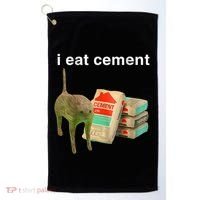 I Eat Cement Cursed Cat Funny Oddly Specific Dank Meme Golf Towel thumb 0