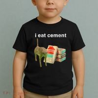 I Eat Cement Cursed Cat Funny Oddly Specific Dank Meme Toddler T-Shirt thumb 2