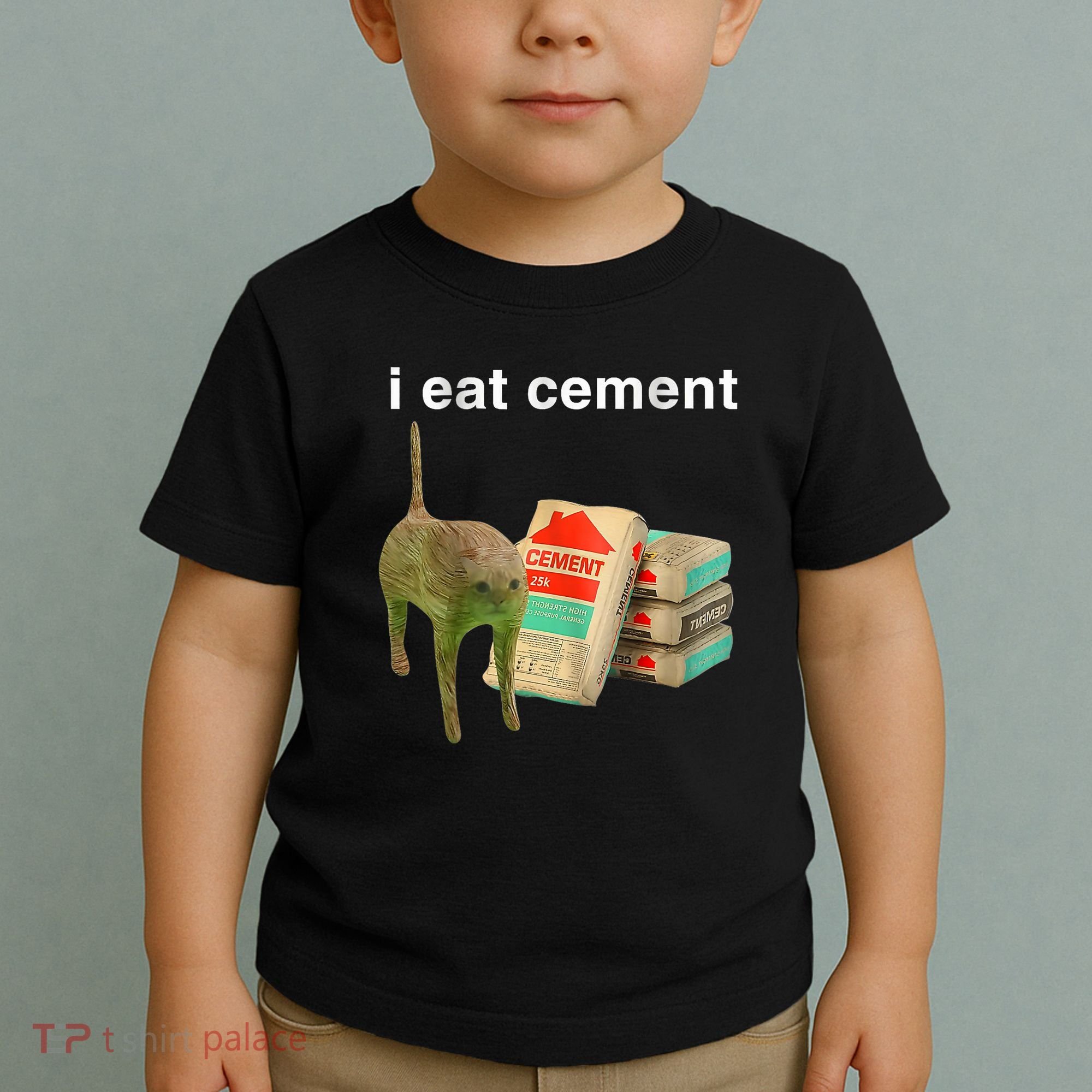 I Eat Cement Cursed Cat Funny Oddly Specific Dank Meme Toddler T-Shirt