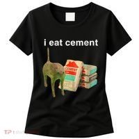 I Eat Cement Cursed Cat Funny Oddly Specific Dank Meme Women's T-Shirt thumb 0