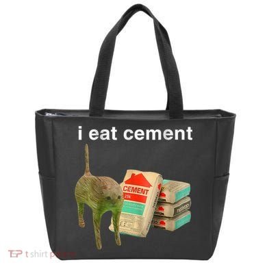 I Eat Cement Cursed Cat Funny Oddly Specific Dank Meme Tote Bag