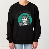 I Eat Cement Cursed Cat Funny Oddly Specific Dank Meme Women's Sweatshirt thumb 0