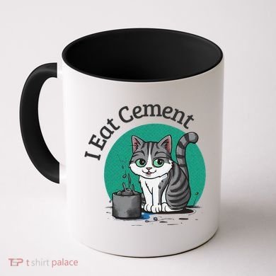 I Eat Cement Cursed Cat Funny Oddly Specific Dank Meme Coffee Mug