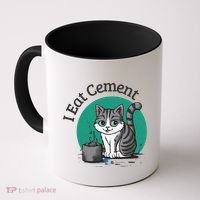 I Eat Cement Cursed Cat Funny Oddly Specific Dank Meme Coffee Mug thumb 0
