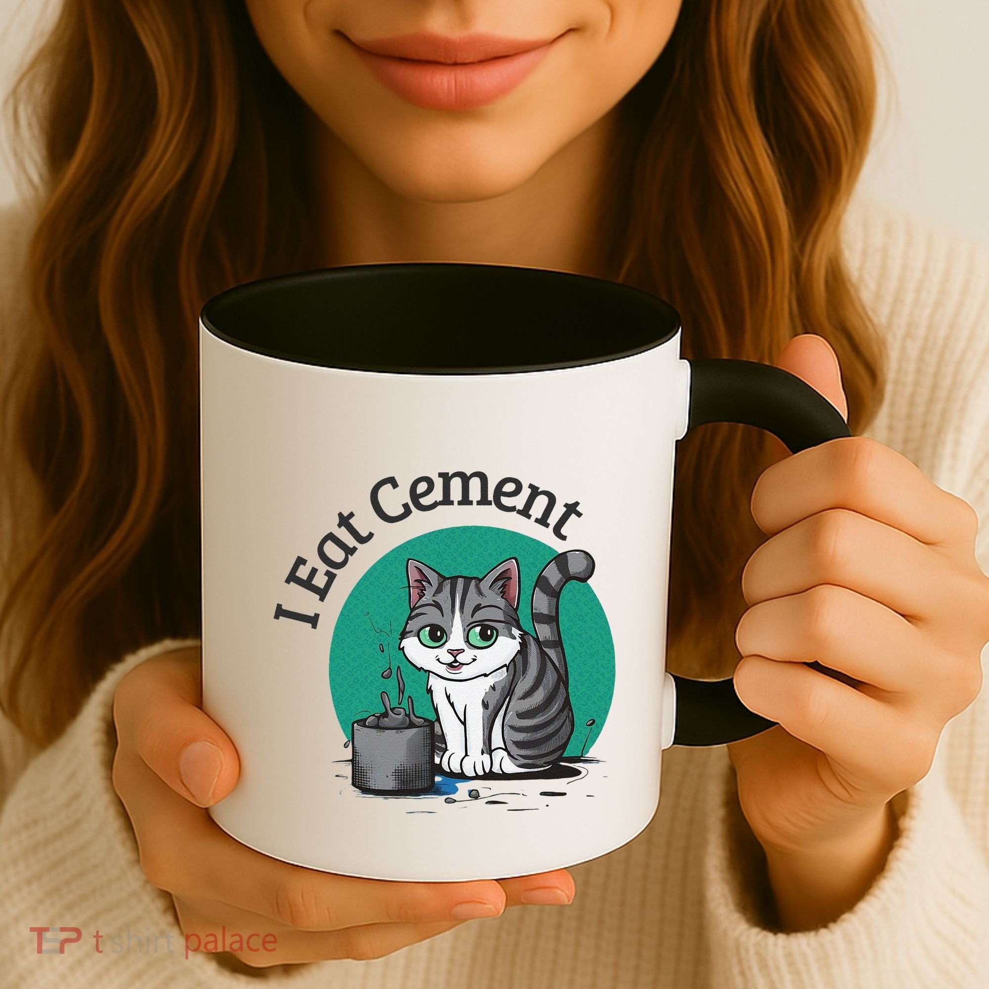 I Eat Cement Cursed Cat Funny Oddly Specific Dank Meme Coffee Mug