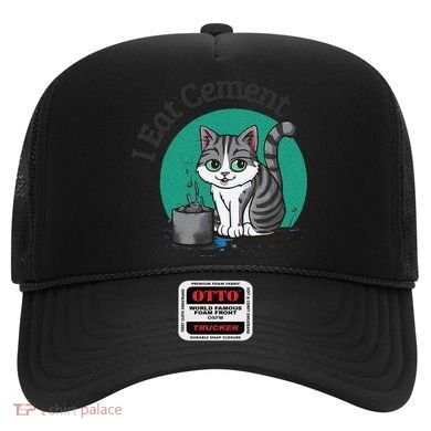 I Eat Cement Cursed Cat Funny Oddly Specific Dank Meme Hat