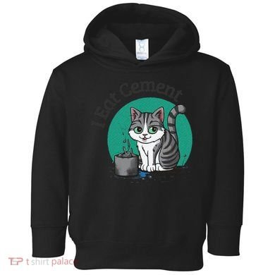 I Eat Cement Cursed Cat Funny Oddly Specific Dank Meme Toddler Hoodie