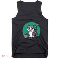 I Eat Cement Cursed Cat Funny Oddly Specific Dank Meme Tank Top thumb 0