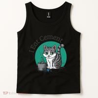 I Eat Cement Cursed Cat Funny Oddly Specific Dank Meme Tank Top thumb 2