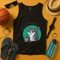 I Eat Cement Cursed Cat Funny Oddly Specific Dank Meme Tank Top thumb 4