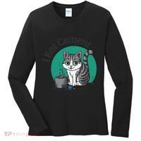 I Eat Cement Cursed Cat Funny Oddly Specific Dank Meme Women's Long Sleeve Shirt thumb 0