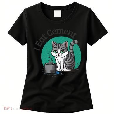 I Eat Cement Cursed Cat Funny Oddly Specific Dank Meme Women's T-Shirt