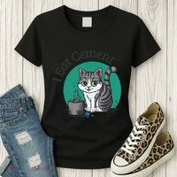 I Eat Cement Cursed Cat Funny Oddly Specific Dank Meme Women's T-Shirt thumb 3