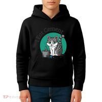 I Eat Cement Cursed Cat Funny Oddly Specific Dank Meme Kids Hoodie thumb 4