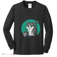 I Eat Cement Cursed Cat Funny Oddly Specific Dank Meme Kids Long Sleeve Shirt thumb 0