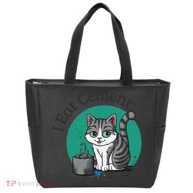 I Eat Cement Cursed Cat Funny Oddly Specific Dank Meme Tote Bag