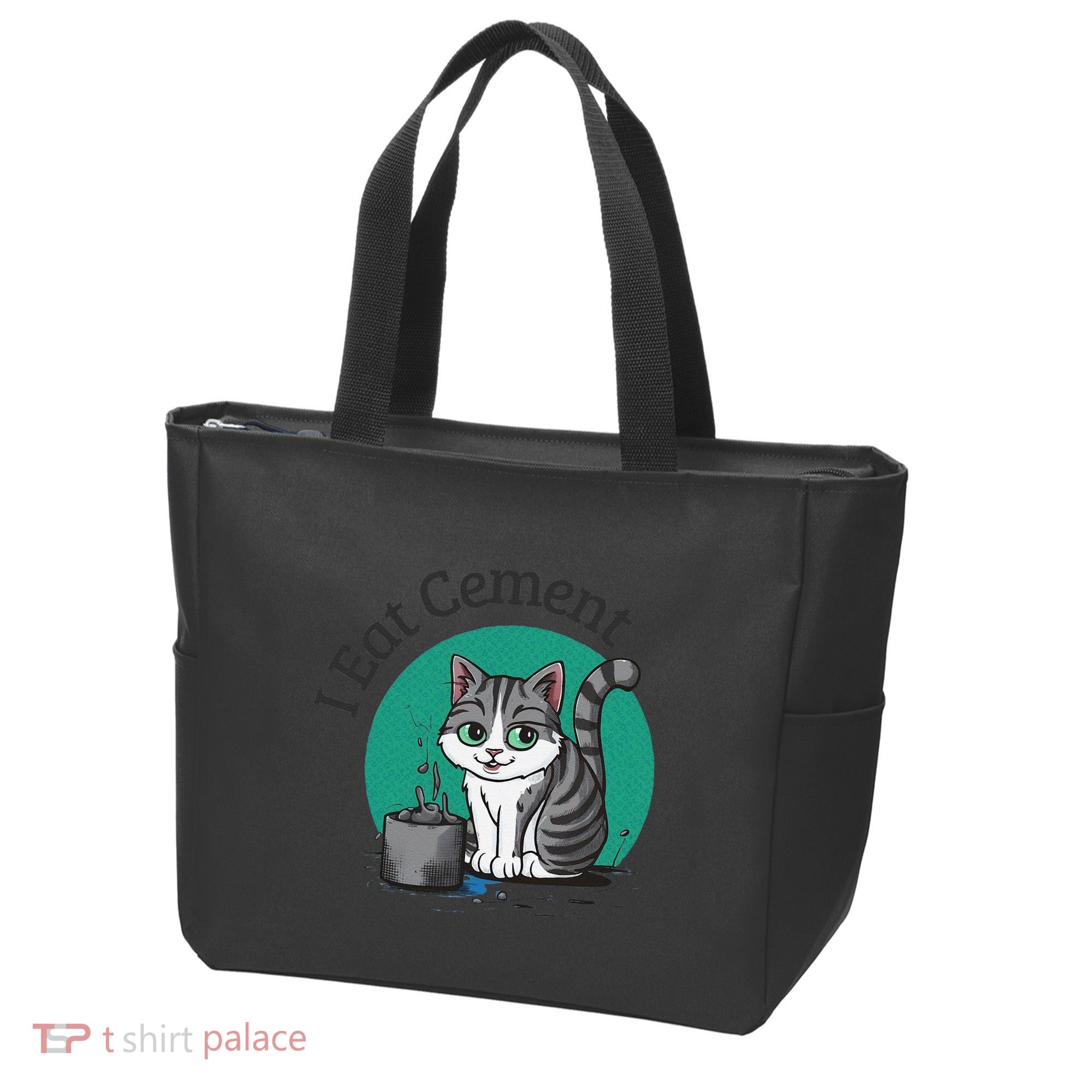 I Eat Cement Cursed Cat Funny Oddly Specific Dank Meme Tote Bag