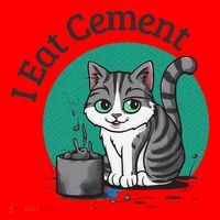 I Eat Cement Cursed Cat Funny Oddly Specific Dank Meme Santa Hat thumb 1