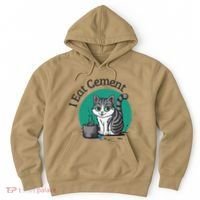 I Eat Cement Cursed Cat Funny Oddly Specific Dank Meme Hoodie thumb 0