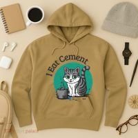 I Eat Cement Cursed Cat Funny Oddly Specific Dank Meme Hoodie thumb 3