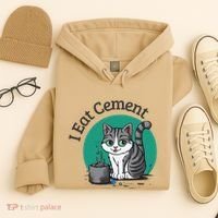 I Eat Cement Cursed Cat Funny Oddly Specific Dank Meme Hoodie thumb 4