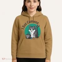 I Eat Cement Cursed Cat Funny Oddly Specific Dank Meme Hoodie thumb 5