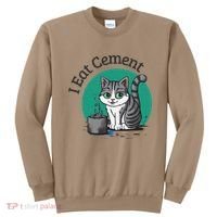 I Eat Cement Cursed Cat Funny Oddly Specific Dank Meme Sweatshirt thumb 0