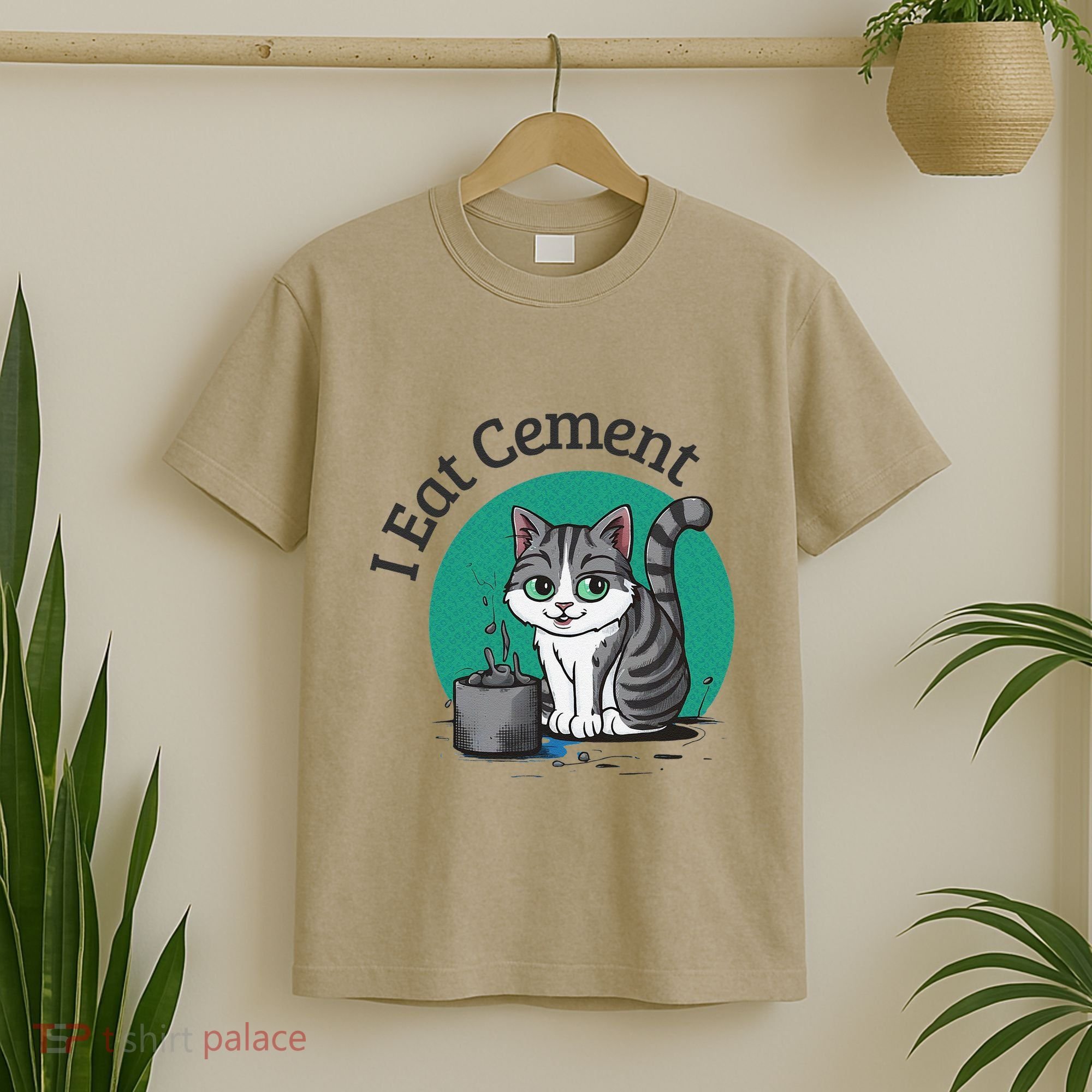 I Eat Cement Cursed Cat Funny Oddly Specific Dank Meme T-Shirt