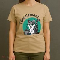 I Eat Cement Cursed Cat Funny Oddly Specific Dank Meme T-Shirt thumb 4