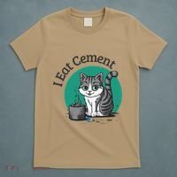 I Eat Cement Cursed Cat Funny Oddly Specific Dank Meme T-Shirt thumb 5
