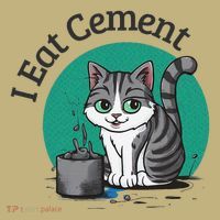 I Eat Cement Cursed Cat Funny Oddly Specific Dank Meme Kids T-Shirt thumb 2