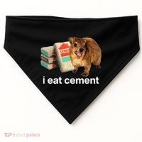 I Eat Cement Cursed Hyrax Funny Oddly Specific Dank Meme USA-Made Doggie Bandana thumb 0