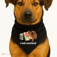 I Eat Cement Cursed Hyrax Funny Oddly Specific Dank Meme USA-Made Doggie Bandana thumb 1